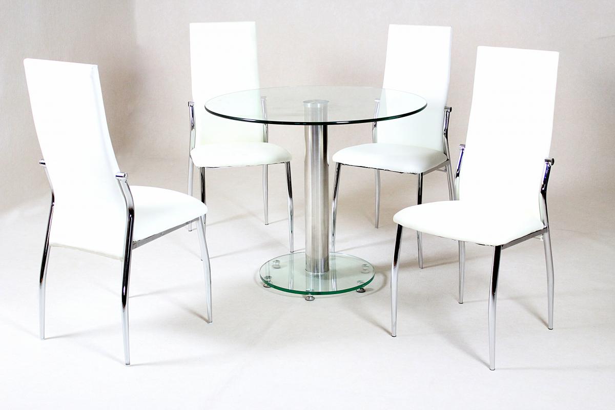 Alonza Dining Set Clear 4 Chairs Landlordstore Co Uk Landlord